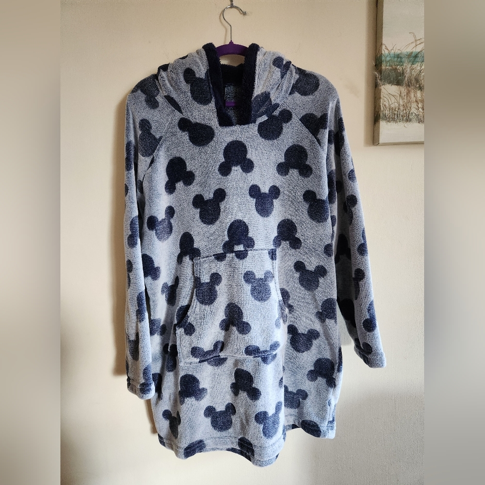 Disney Mickey Mouse blanket sweater hoodie large blue
